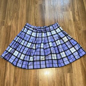 Chic Purple Plaid Skater Skirt